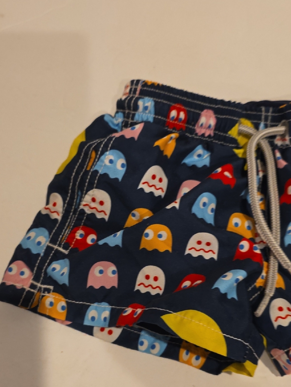 Mc2 Saint Barth Navy Pac-Man Ghost Print Kids Swim Shorts Baby Size 2t